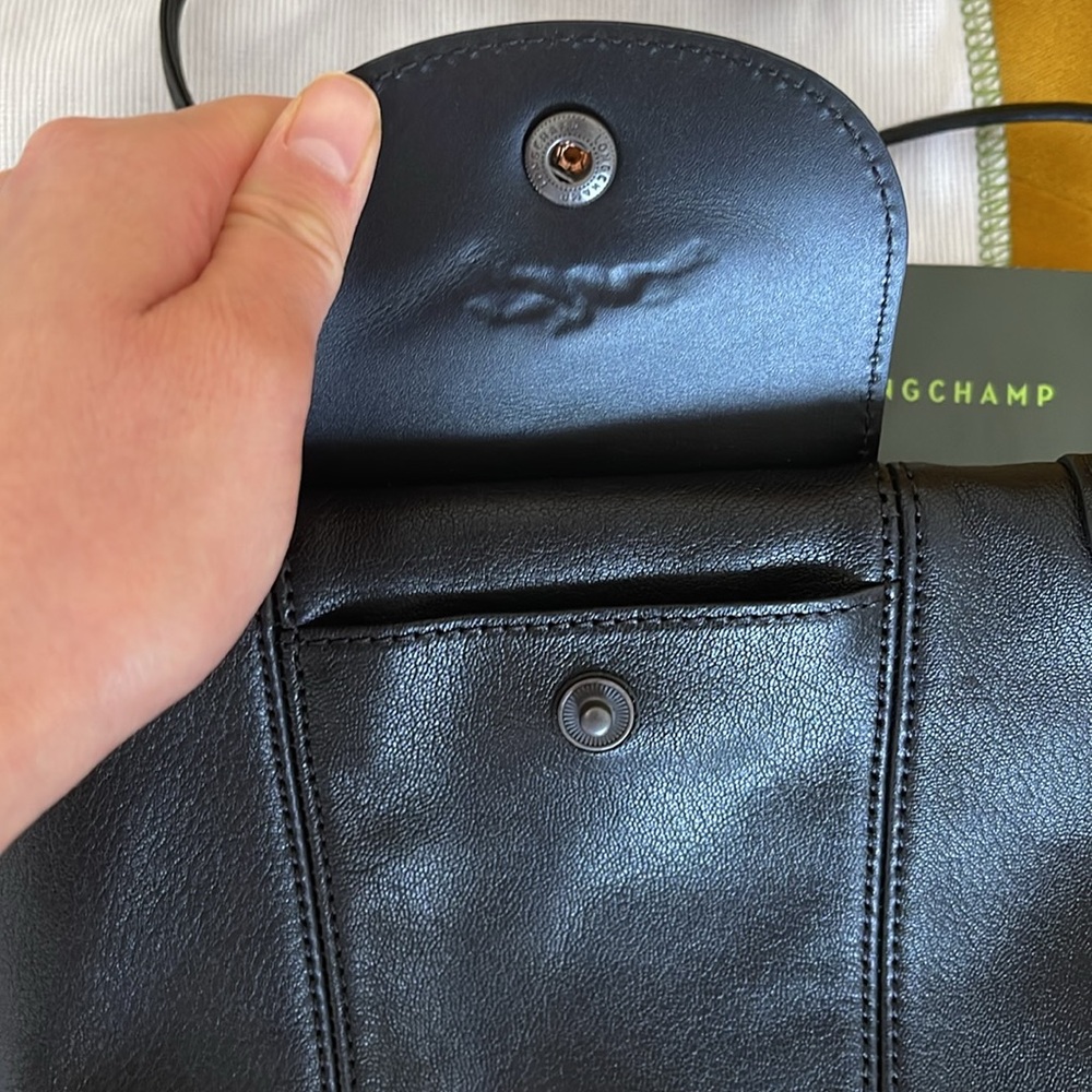 Longchamp Black Mini Leather Crossbody Purse - Picture 5 of 7